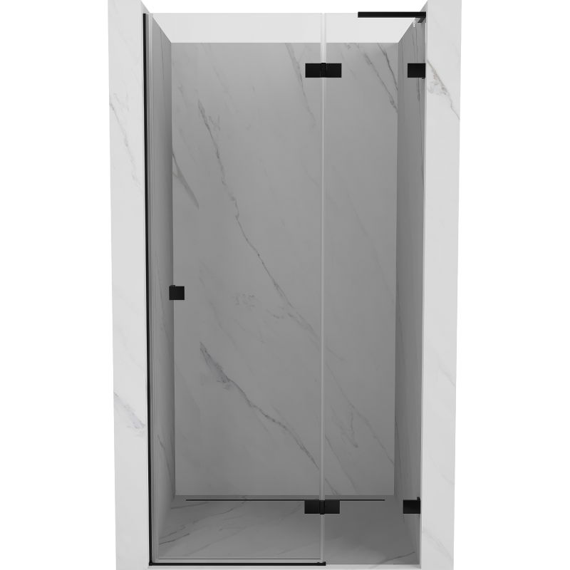 Mexen Lunar L porte de douche battante droite 70 cm, transparent, noir - 834L-070-000-70-00-P