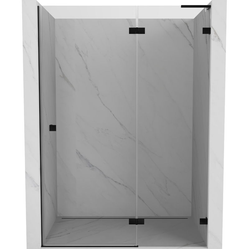 Mexen Lunar L porte de douche pivotante droite 140 cm, transparentes, noires - 834L-140-000-70-00-P