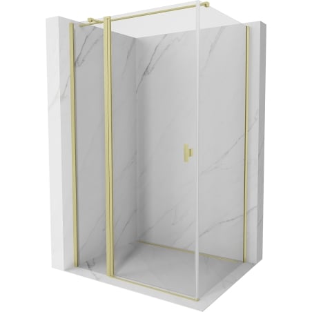 Mexen Mist T cabine de douche pivotante 70 x 75 cm, transparent, or brossé - 8A4T-070-075-55-00