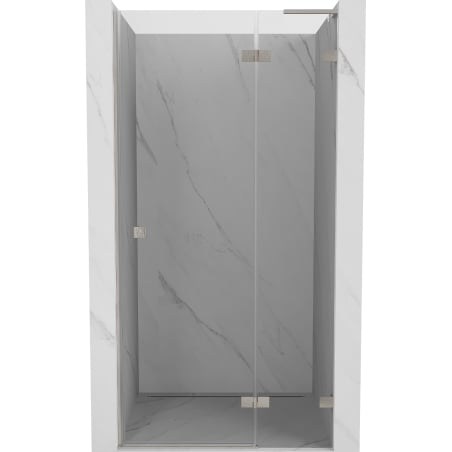 Mexen Lunar L porte de douche battante droite 90 cm, transparent, nickel brossé - 834L-090-000-97-00-P