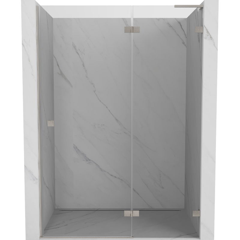 Mexen Lunar L porte de douche battante droite 135 cm, transparent, nickel brossé - 834L-135-000-97-00-P