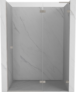 Mexen Lunar L porte de douche pivotante droite 140 cm, transparent, nickel brossé - 834L-140-000-97-00-P