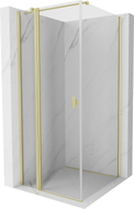 Mexen Mist T cabine de douche pivotante 85 x 85 cm, transparent, or brossé - 8A4T-085-085-55-00