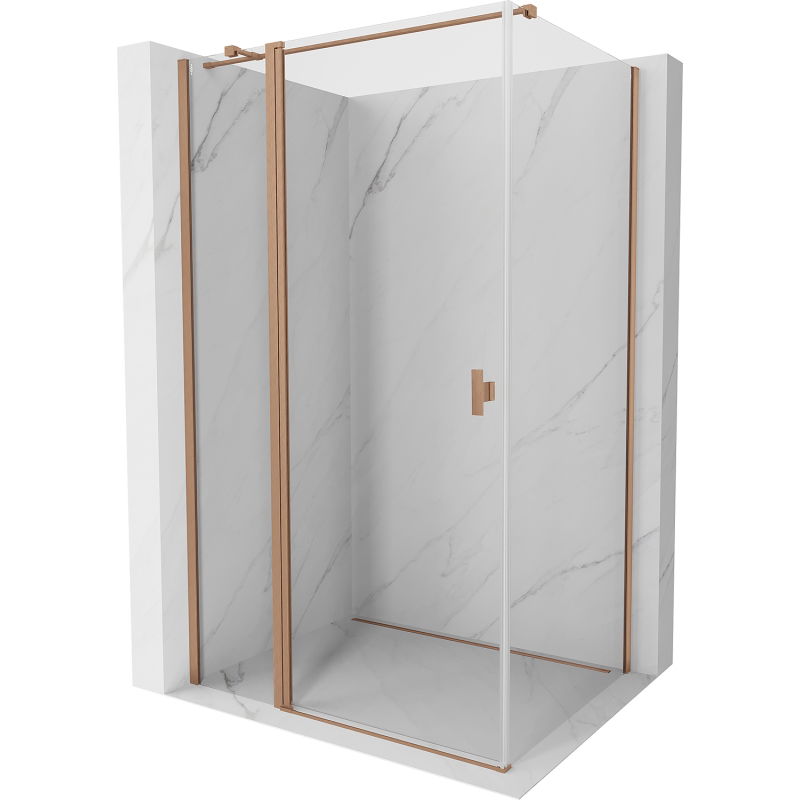 Mexen Mist T cabine de douche pivotante 100 x 80 cm, transparent, cuivre brossé - 8A4T-100-080-65-00