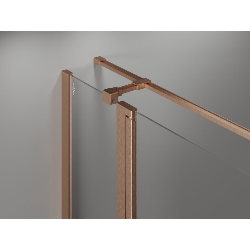 Mexen Mist T cabine de douche pivotante 85 x 85 cm, transparent, cuivre brossé - 8A4T-085-085-65-00