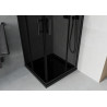 Mexen Rio cabine de douche carrée 80 x 80 cm, graphite, noire + receveur Flat, noir - 860-080-080-70-40-4070B