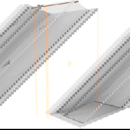 Mexen Mist T cabine de douche pivotante 95 x 95 cm, transparent, cuivre brossé - 8A4T-095-095-65-00