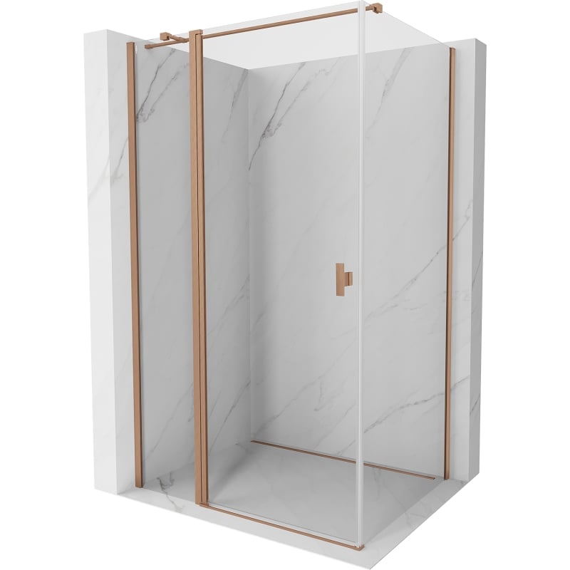 Mexen Mist T cabine de douche pivotante 75 x 100 cm, transparent, cuivre brossé - 8A4T-075-100-65-00