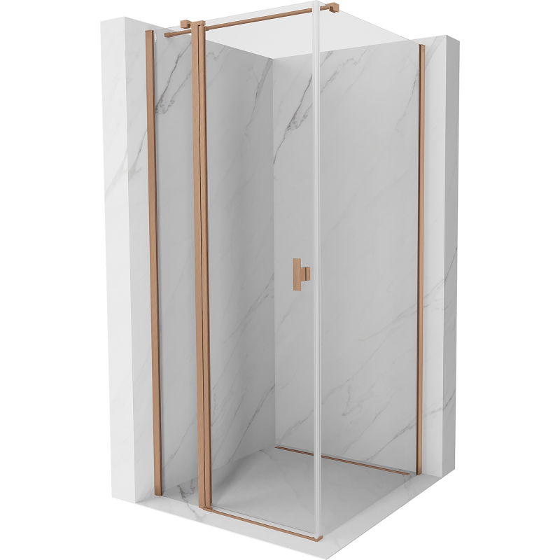 Mexen Mist T cabine de douche pivotante 100 x 100 cm, transparent, cuivre brossé - 8A4T-100-100-65-00