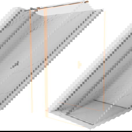 Mexen Mist T cabine de douche pivotante 115 x 110 cm, transparent, cuivre brossé - 8A4T-115-110-65-00