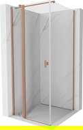 Mexen Mist T cabine de douche pivotante 120 x 120 cm, transparent, cuivre brossé - 8A4T-120-120-65-00