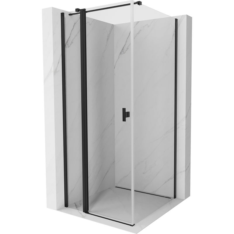 Mexen Mist T cabine de douche pivotante 75 x 75 cm, transparent, noire - 8A4T-075-075-70-00