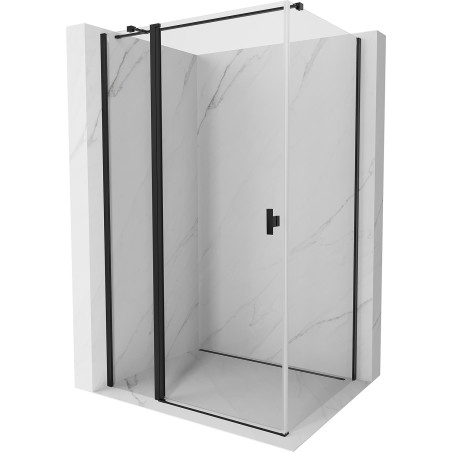 Mexen Mist T cabine de douche pivotante 85 x 90 cm, transparent, noire - 8A4T-085-090-70-00
