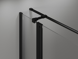 Mexen Mist T cabine de douche pivotante gauche 100 x 100 cm, cadre noir, noir - 8A4T-100-100-70-70-L