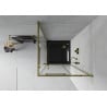 Cabine de douche carrée Mexen Rio 70 x 70 cm, transparente, or + receveur Flat, noir- 860-070-070-50-00-4070G