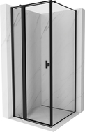 Mexen Mist T cabine de douche pivotante gauche 100 x 100 cm, cadre noir, noir - 8A4T-100-100-70-70-L