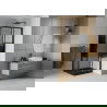 Mexen Rio cabine de douche carrée 70 x 70 cm, bandes, noire + receveur Flat, noir - 860-070-070-70-20-4070B