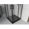 Mexen Rio cabine de douche carrée 70 x 70 cm, dépoli, noir + receveur Flat, noir - 860-070-070-70-30-4070B