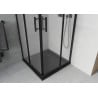 Mexen Rio cabine de douche carrée 70 x 70 cm, givre, noir + bac à douche Flat, noir - 860-070-070-70-30-4070B