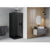 Mexen Rio cabine de douche carrée 70 x 70 cm, graphite, noire + receveur plat, noir - 860-070-070-70-40-4070B