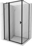 Mexen Mist T cabine de douche pivotante gauche 110 x 120 cm, cadre noir, noir - 8A4T-110-120-70-70-L