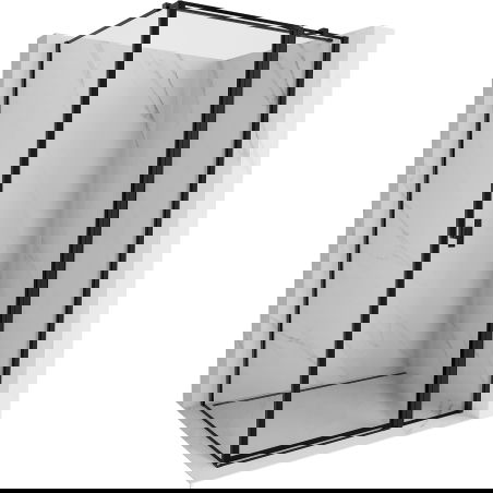 Cabine de douche pivotante Mexen Mist T droite 80 x 95 cm, cadre noir, noir - 8A4T-080-095-70-70-P