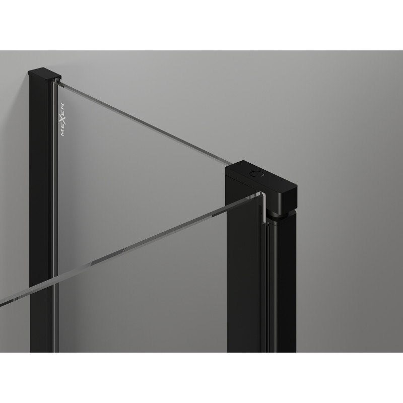 Mexen Mist T cabine de douche pivotante droite 80 x 100 cm, cadre noir, noir - 8A4T-080-100-70-70-P