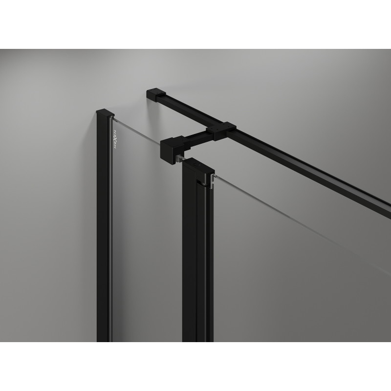 Mexen Mist T cabine de douche pivotante droite 80 x 100 cm, cadre noir, noir - 8A4T-080-100-70-70-P
