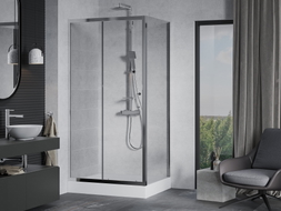 Mexen Apia cabine de douche coulissante 120 x 90 cm, transparent, chrome + receveur Rio - 840-120-090-01-00-4510