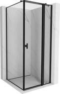 Mexen Mist T cabine de douche pivotante droite 100 x 100 cm, cadre noir, noir - 8A4T-100-100-70-70-P