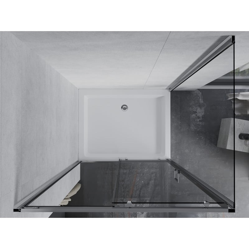 Mexen Apia cabine de douche coulissante 120 x 90 cm, transparent, chrome + receveur Rio - 840-120-090-01-00-4510