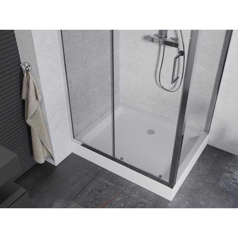 Mexen Apia cabine de douche coulissante 120 x 90 cm, transparent, chrome + receveur Rio - 840-120-090-01-00-4510