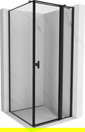 Mexen Mist T cabine de douche pivotante droite 110 x 110 cm, cadre noir, noir - 8A4T-110-110-70-70-P