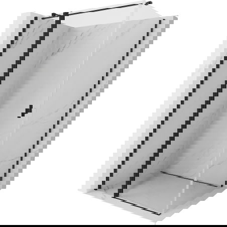 Mexen Mist T cabine de douche pivotante 90 x 100 cm, transparent, noire - 8A4T-090-100-70-00