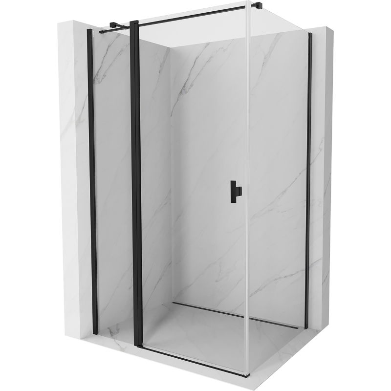 Mexen Mist T cabine de douche pivotante 90 x 120 cm, transparent, noir - 8A4T-090-120-70-00