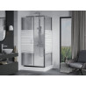 Mexen Apia cabine de douche coulissante 120 x 90 cm, bandes blanches, chrome + bac à douche Rio - 840-120-090-01-20-4510