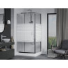 Mexen Apia cabine de douche coulissante 120 x 90 cm, bandes blanches, chrome + bac à douche Rio - 840-120-090-01-20-4510