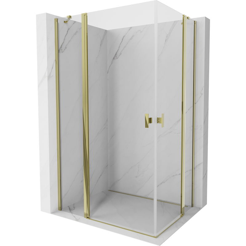 Cabine de douche pivotante Mexen Mist Duo 120 x 90 cm, transparente, dorée - 8A4-120-090-50-00