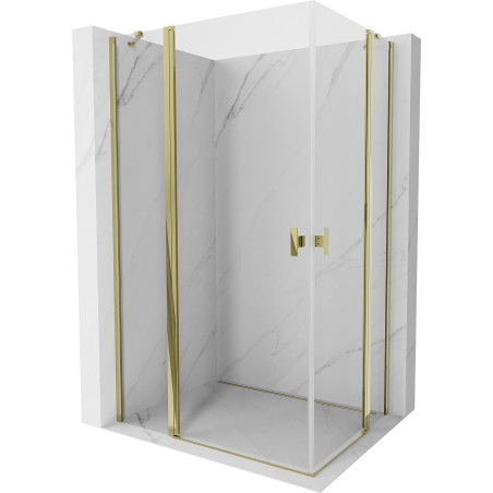 Mexen Mist Duo cabine de douche pivotante 120 x 100 cm, transparent, or - 8A4-120-100-50-00
