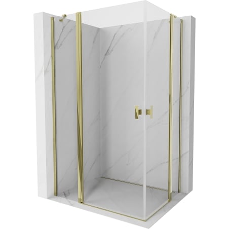 Mexen Mist Duo cabine de douche à charnière 110 x 105 cm, transparent, or - 8A4-110-105-50-00