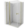Mexen Mist Duo cabine de douche à charnière 110 x 105 cm, transparent, or - 8A4-110-105-50-00