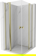 Mexen Mist Duo cabine de douche pivotante 110 x 110 cm, transparent, dorée - 8A4-110-110-50-00