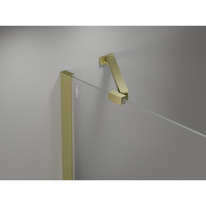 Mexen Mist Duo cabine de douche pivotante 70 x 70 cm, transparent, or brossé - 8A4-070-070-55-00