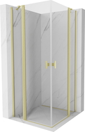 Mexen Mist Duo cabine de douche pivotante 85 x 85 cm, transparent, or brossé - 8A4-085-085-55-00