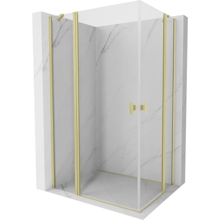 Mexen Mist Duo cabine de douche à battant 110 x 85 cm, transparent, or brossé - 8A4-110-085-55-00