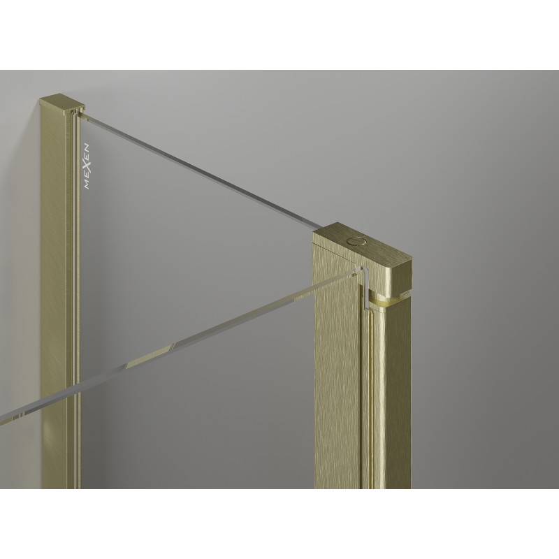 Mexen Mist Duo cabine de douche pivotante 115 x 105 cm, transparent, or brossé - 8A4-115-105-55-00