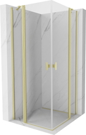 Mexen Mist Duo cabine de douche pivotante 110 x 110 cm, transparent, or brossé - 8A4-110-110-55-00