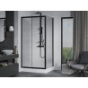 Mexen Apia cabine de douche coulissante 120 x 90 cm, transparent, noir + receveur Rio - 840-120-090-70-00-4510