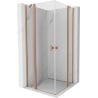 Mexen Mist Duo cabine de douche à battant 70 x 70 cm, transparent, cuivre brossé - 8A4-070-070-65-00