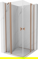 Mexen Mist Duo cabine de douche pivotante 70 x 70 cm, transparent, cuivre brossé - 8A4-070-070-65-00
